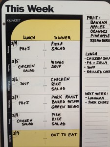 Dry Erase - Weekly Meals