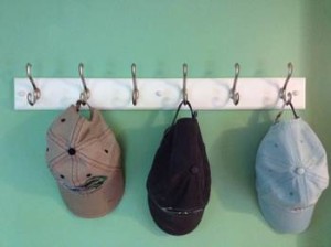 Ideas for Organizing Ball Caps: Hats on hooks