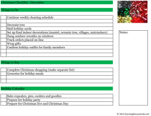 Christmas Checklist December