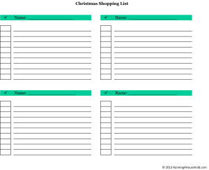Christmas Shopping List