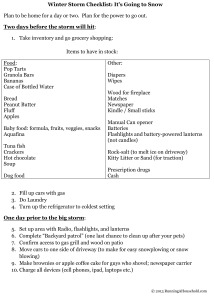 Winter Storm Checklist - Its Going to Snow