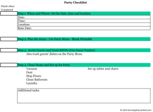 Party Checklist