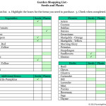 flower and vegetable seed and plant checklist