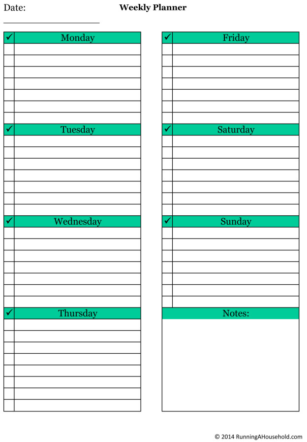 Printable Time Schedule Chart