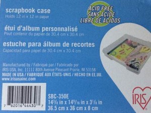 12 x 12 Scrapbook Case Label