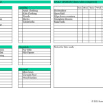 Weekly checklist for household chores
