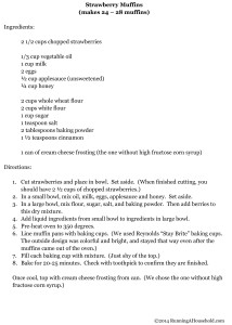 Printable Strawberry Muffin Recipe