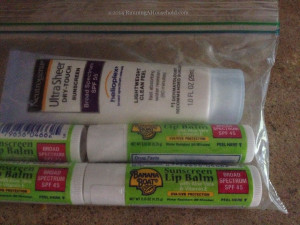 Beach tip: Store small suncreen products in bag