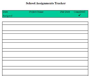 keeping track of assignments students