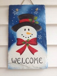 Welcome sign - snowman