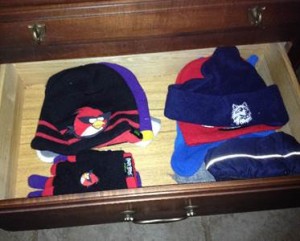 Hats in dresser