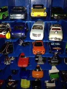 Matchbox cars in case