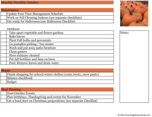 Household Checklist October