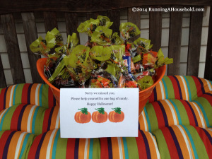 Halloween bucket of candy treats